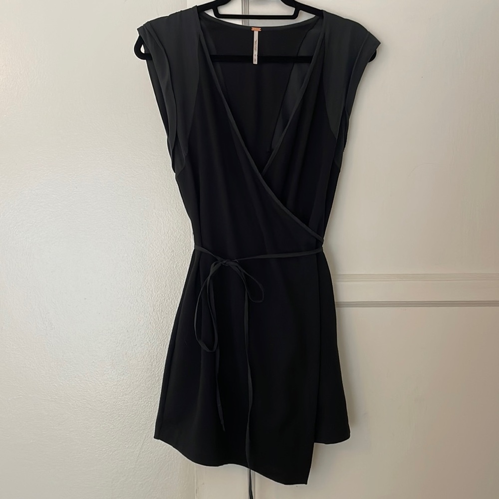 Free People Black Mini Wrap Dress